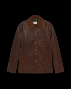 La Veste Cuir Croco
