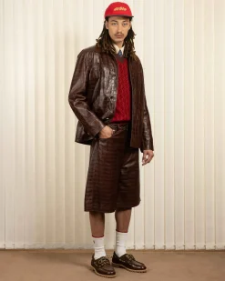 La Veste Cuir Croco