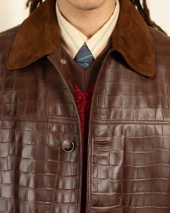 La Veste Cuir Croco