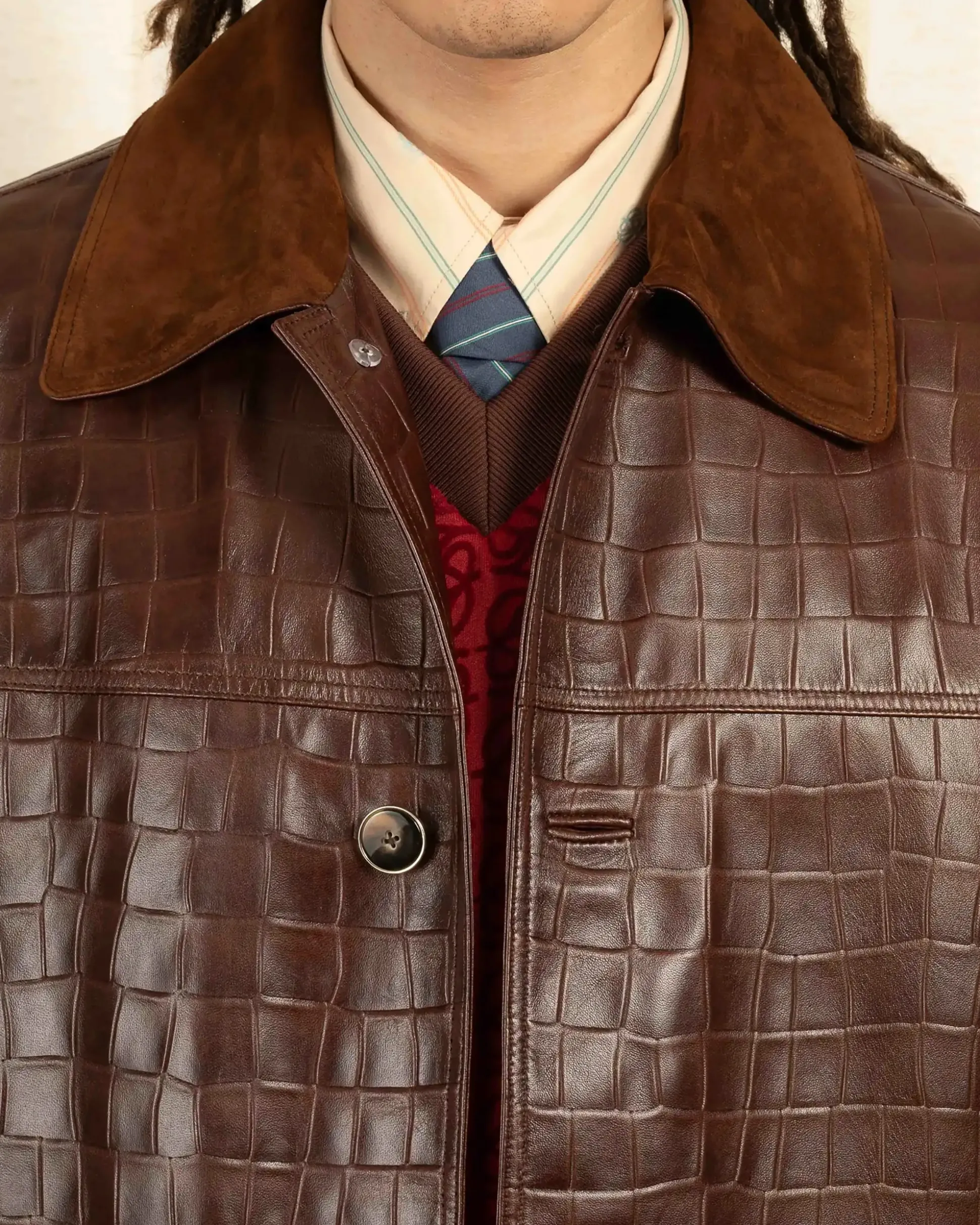 La Veste Cuir Croco