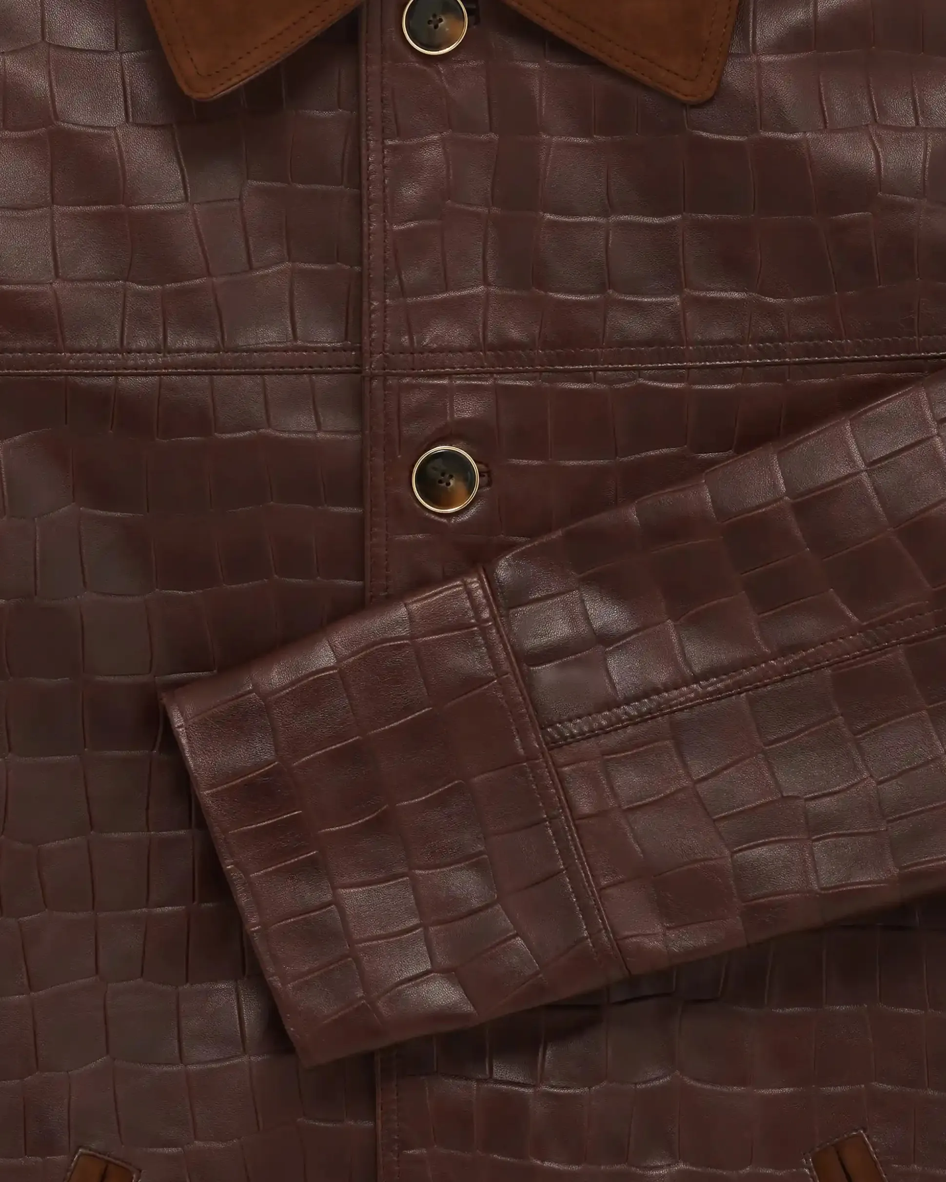 La Veste Cuir Croco